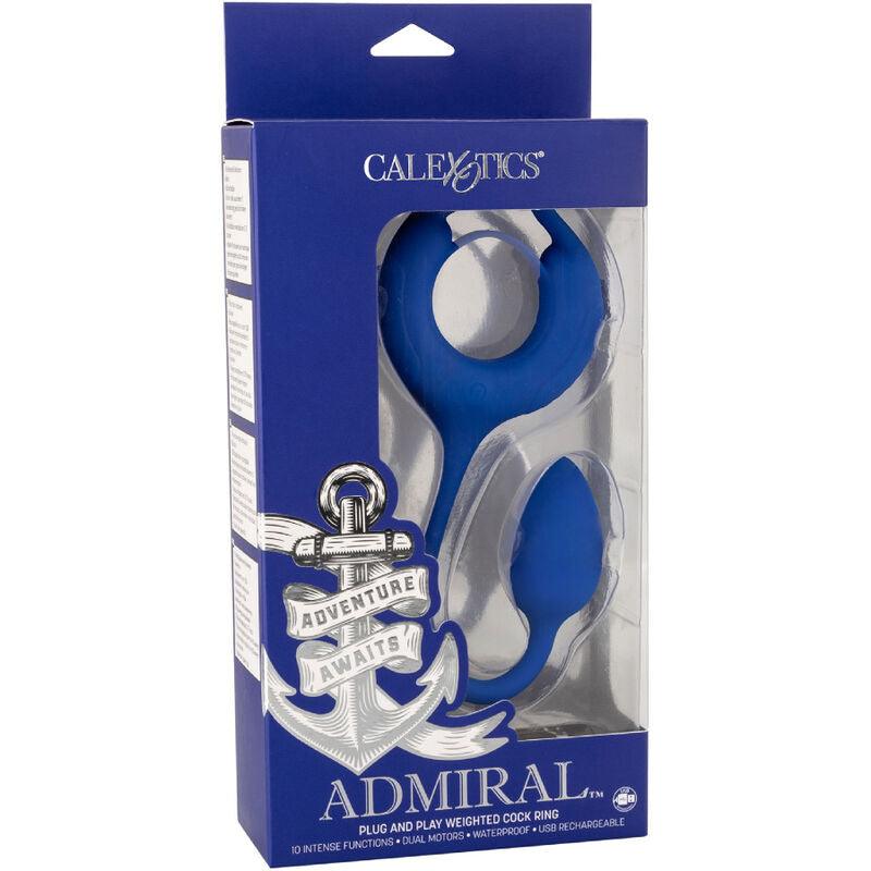 CALEXOTICS - ADMIRAL ANILLO CON PESO PARA PENE AZUL - Optelum