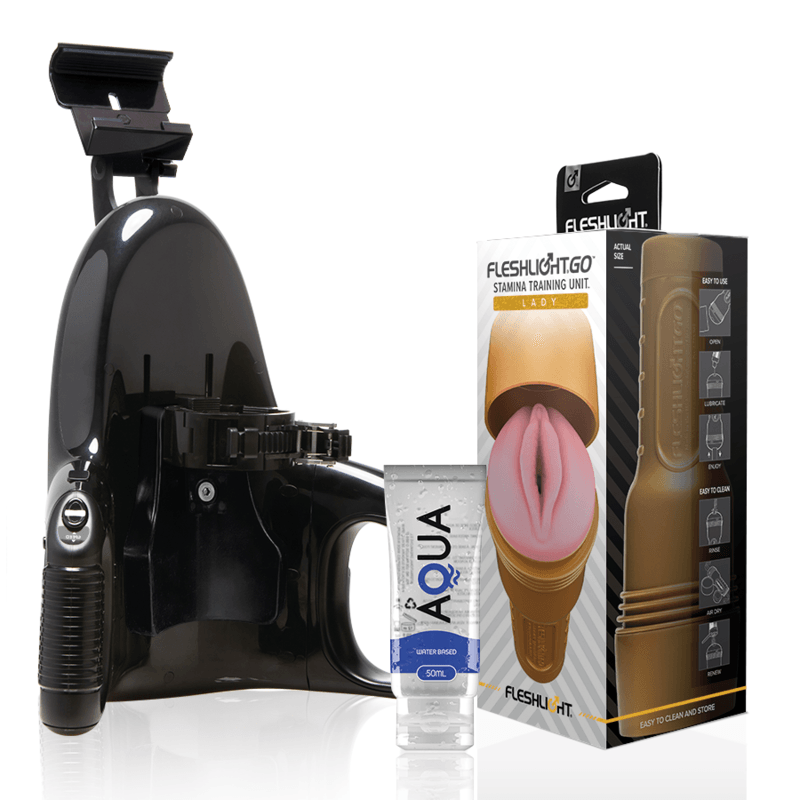 FLESHLIGHT - STAMINA GO TRAINING UNIT LADY + UNIVERSAL LAUNCH + LUBRICANTE AQUA QUALITY 50 ML - Optelum
