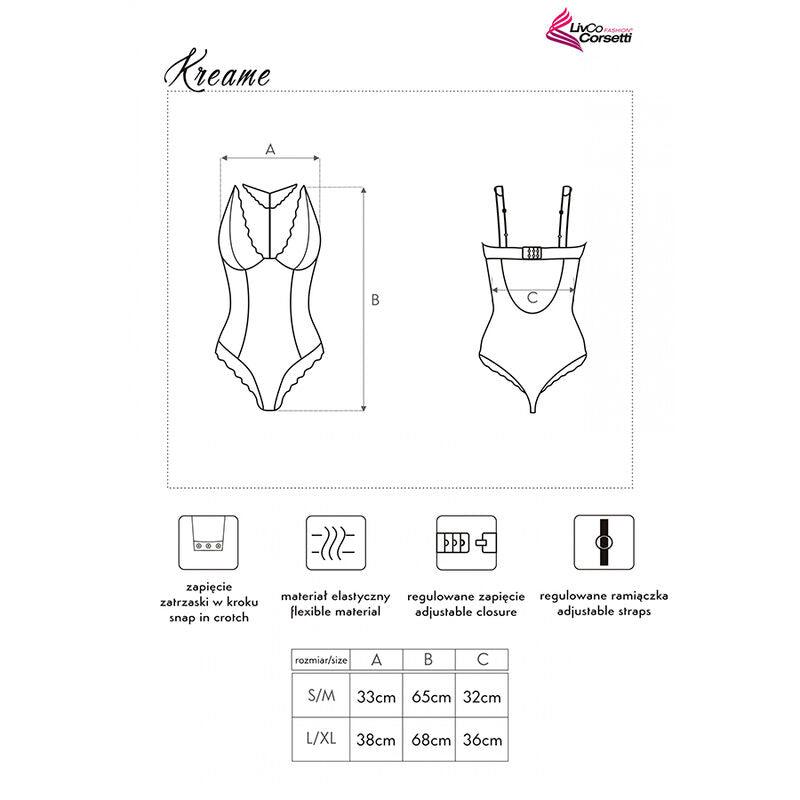 LIVCO CORSETTI FASHION - KREAME LC 90546 BODY BLACK S/M - Optelum