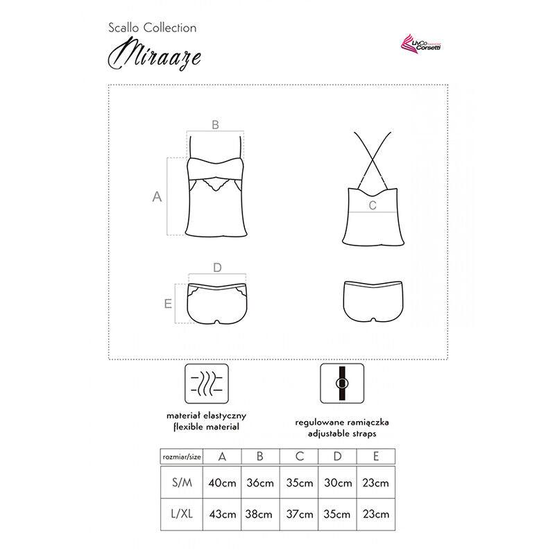 LIVCO CORSETTI FASHION - MIRAAZE LC 90567 CAMISETA + SHORTS NEGRO S/M - Optelum