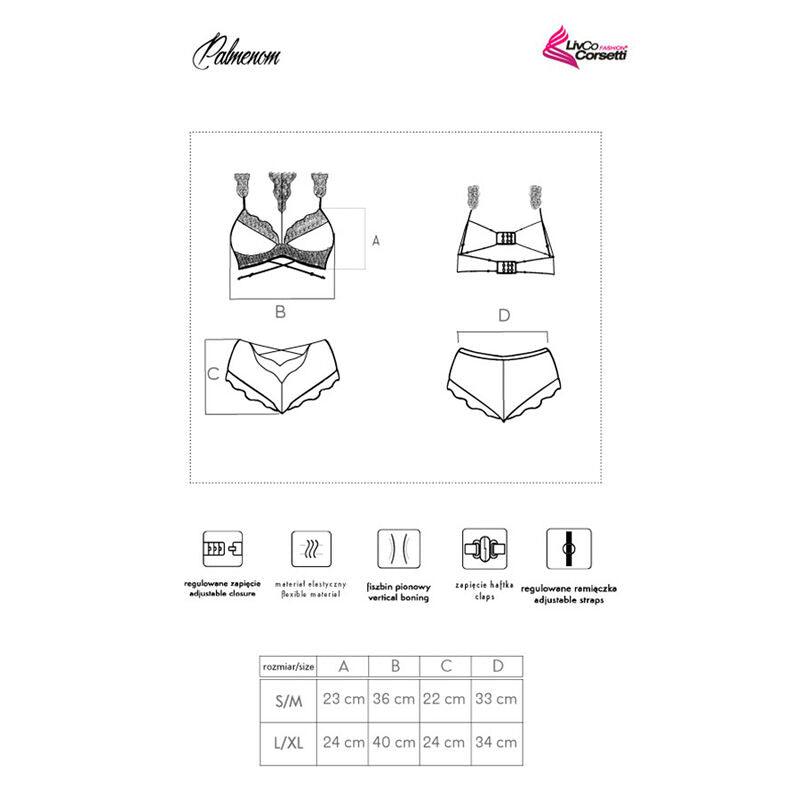 LIVCO CORSETTI FASHION - PALMENOM LC 90614 SUJETADOR + PANTY NEGRO L/XL - Optelum