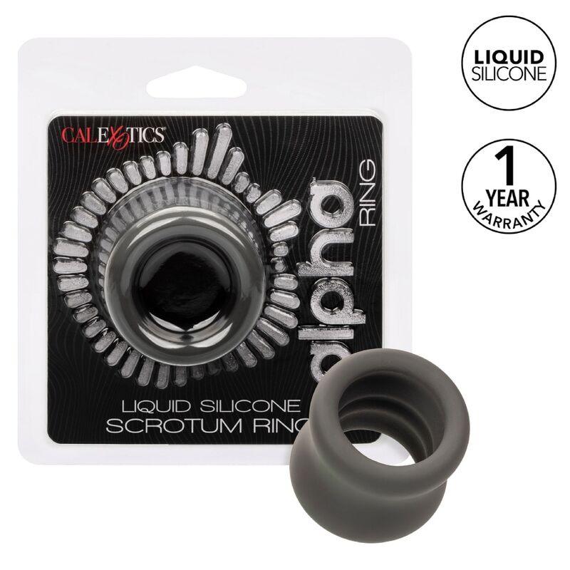 CALEXOTICS - ALPHA ANILLO EXTENSIÓN ESCROTO DOBLE NEGRO - Optelum