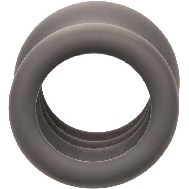 CALEXOTICS - ALPHA ANILLO EXTENSIÓN ESCROTO DOBLE NEGRO - Optelum