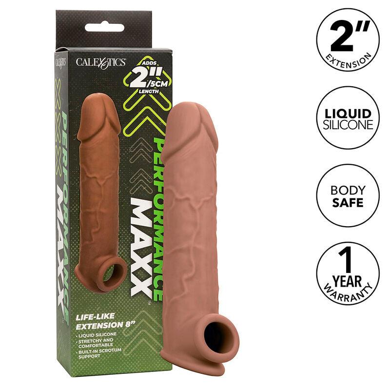 CALEXOTICS - PERFORMANCE MAXX EXTENSIÓN REALISTA 8 PIEL MORENO - Optelum