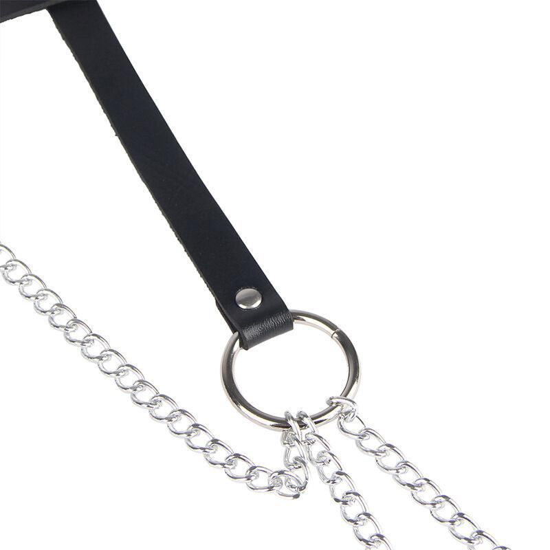 SUBBLIME - CINTURON DE CADENAS ANILLAS CUERO NEGRO TALLA ÚNICA - Optelum