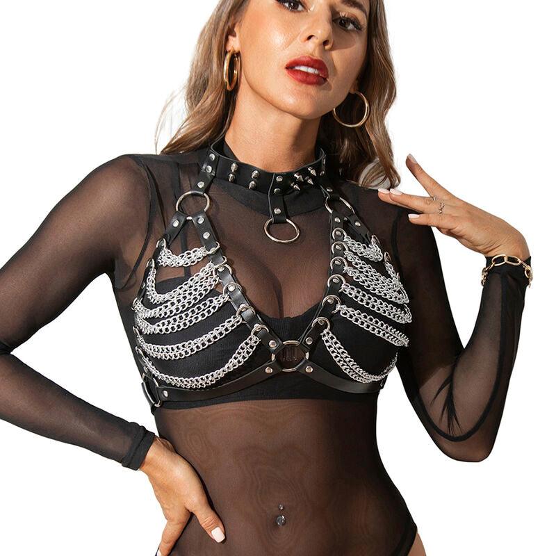 SUBBLIME - ARNÉS SUJETADOR Y COLLAR CON CADENAS TALLA ÚNICA - Optelum