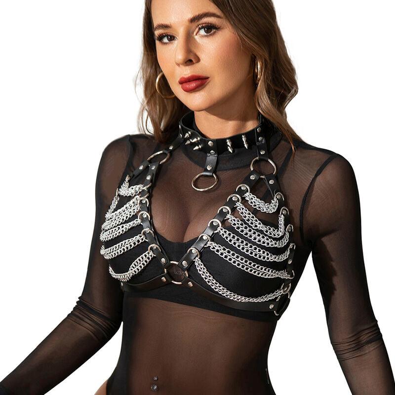 SUBBLIME - ARNÉS SUJETADOR Y COLLAR CON CADENAS TALLA ÚNICA - Optelum