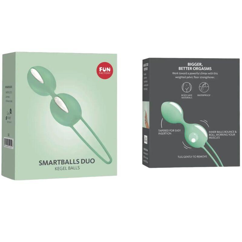 FUN FACTORY - SMARTBALLS DUO BOLAS PELVICAS BLANCO / VERDE PISTACHO - Optelum