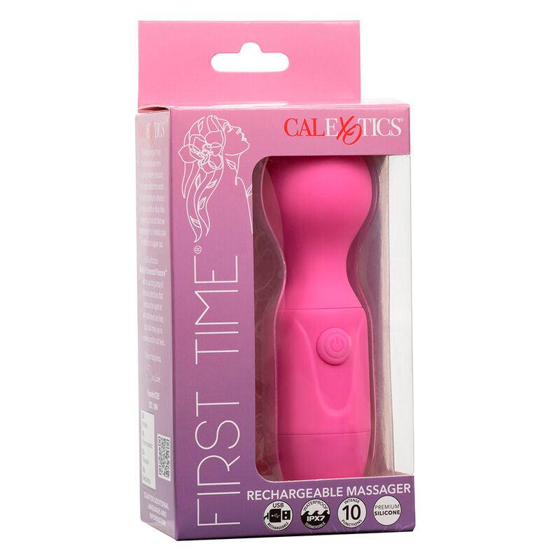 CALEXOTICS - FIRST TIME MASAJEADOR RECARGABLE 10 VIBRACIONES ROSA - Optelum