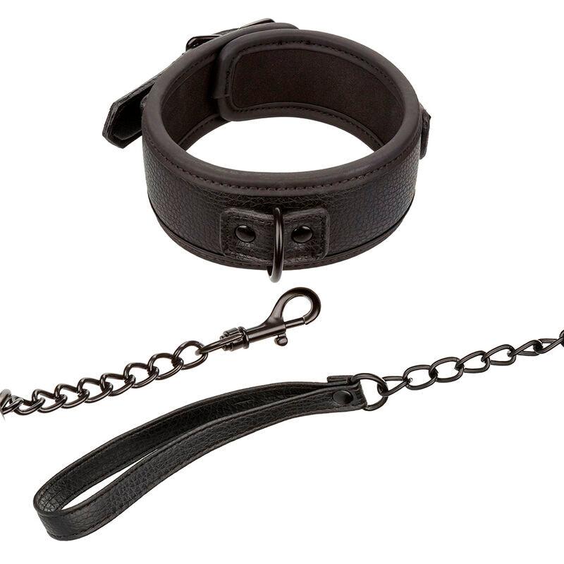 CALEXOTICS - NOCTURNAL COLLAR Y CORREA CUERO AJUSTABLE NEGRO - Optelum