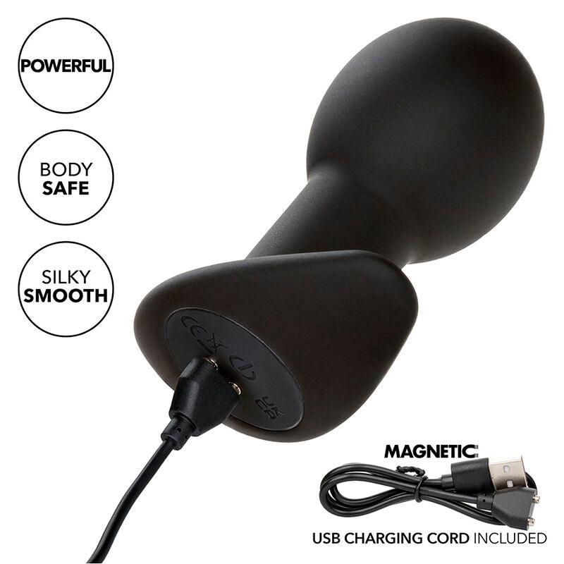CALEXOTICS - ROCK BOTTOM PLUG ANAL 10 VIBRACIONES SILICONA NEGRO - Optelum