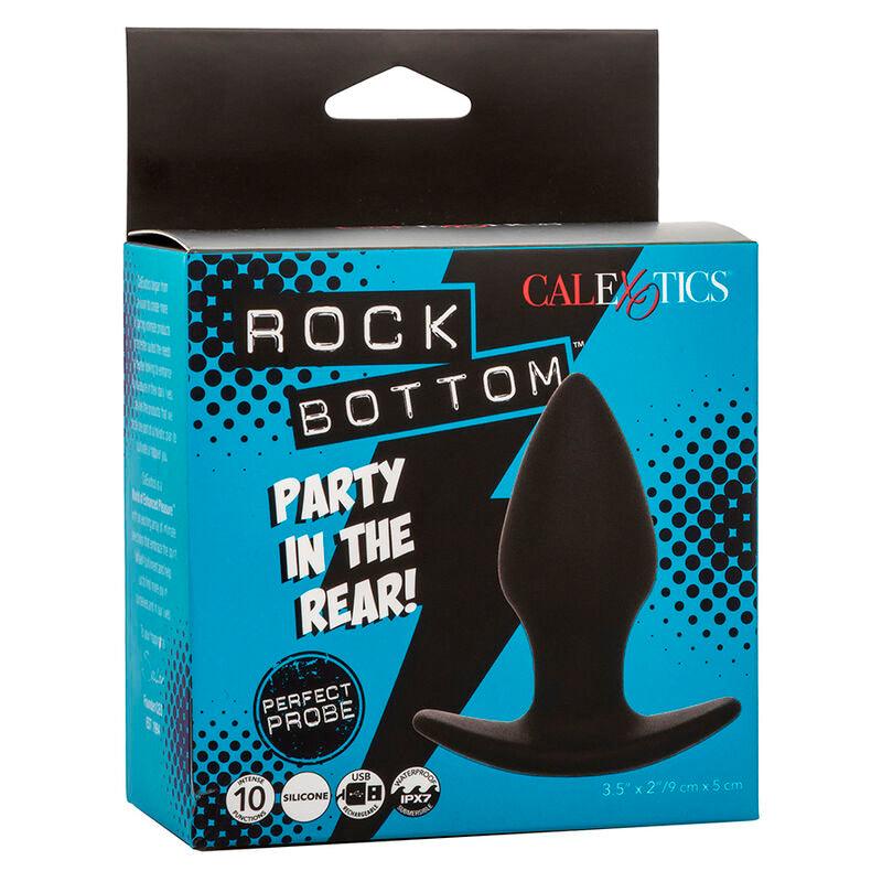 CALEXOTICS - ROCK BOTTOM PERFECT PLUG ANAL 10 VIBRACIONES SILICONA NEGRO - Optelum