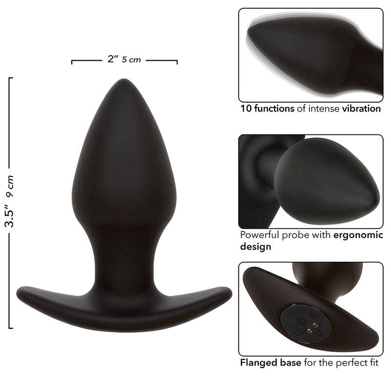 CALEXOTICS - ROCK BOTTOM PERFECT PLUG ANAL 10 VIBRACIONES SILICONA NEGRO - Optelum