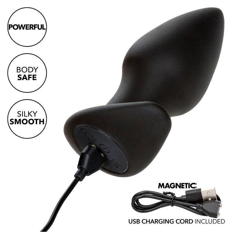 CALEXOTICS - ROCK BOTTOM PERFECT PLUG ANAL 10 VIBRACIONES SILICONA NEGRO - Optelum
