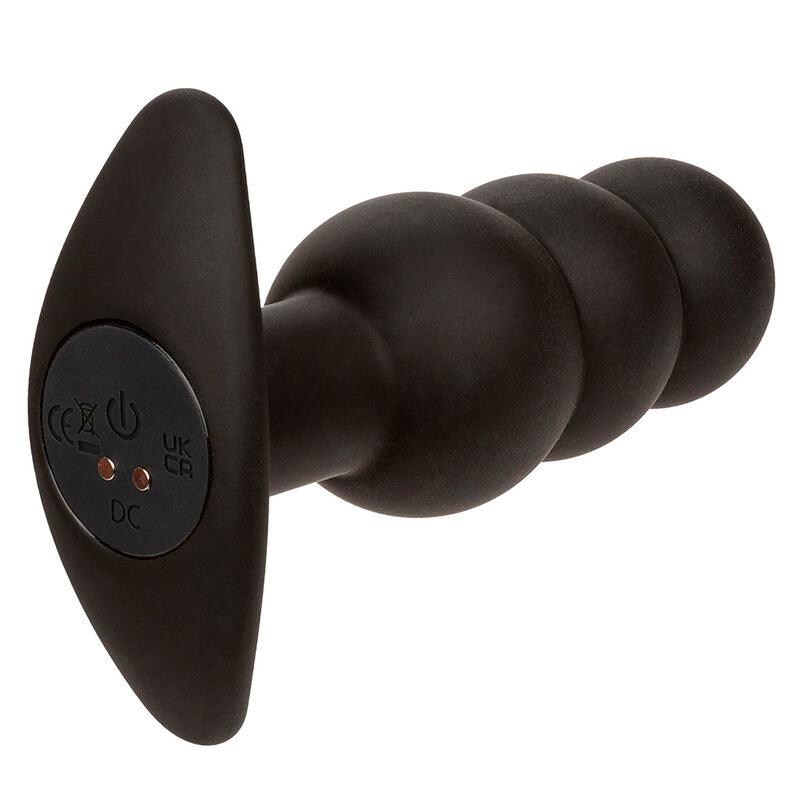 CALEXOTICS - ROCK BOTTOM PLUG ANAL CON CUENTAS 10 VIBRACIONES SILICONA NEGRO - Optelum