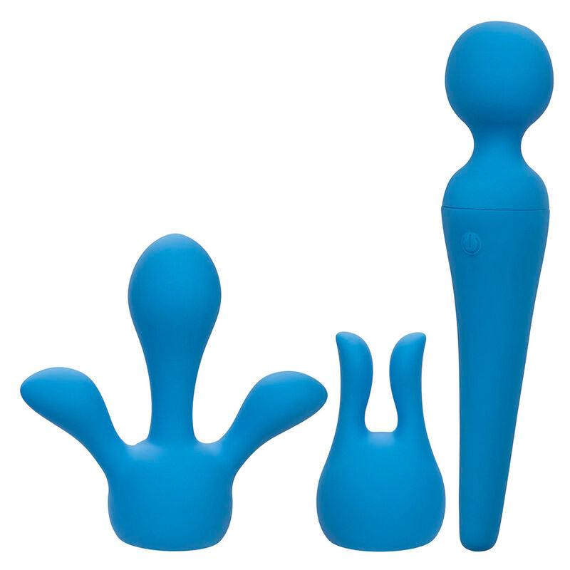 CALEXOTICS - COUTURE KIT VIBRADOR WAND 10 VIBRACIONES AZUL - Optelum