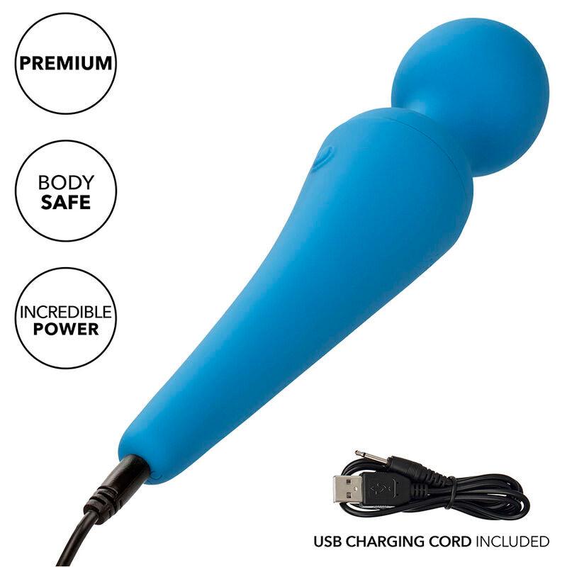 CALEXOTICS - COUTURE KIT VIBRADOR WAND 10 VIBRACIONES AZUL - Optelum