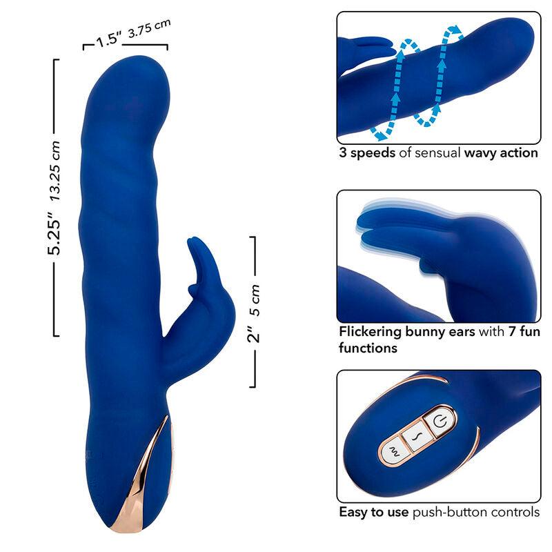 CALEXOTICS - JACK VIBRADOR RABBIT MOVIMIENTO DE ONDAS AZUL - Optelum