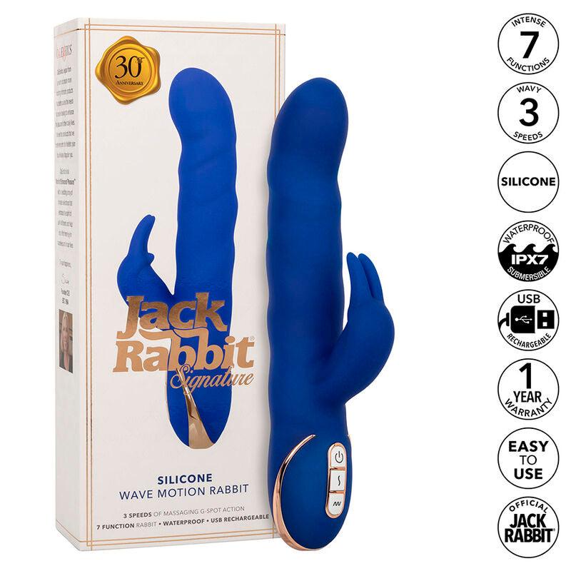 CALEXOTICS - JACK VIBRADOR RABBIT MOVIMIENTO DE ONDAS AZUL - Optelum