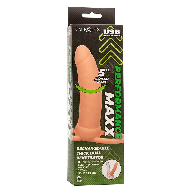 CALEXOTICS - MAXX DOBLE PENETRADOR GRUESO 10 VIBRACIONES NATURAL - Optelum