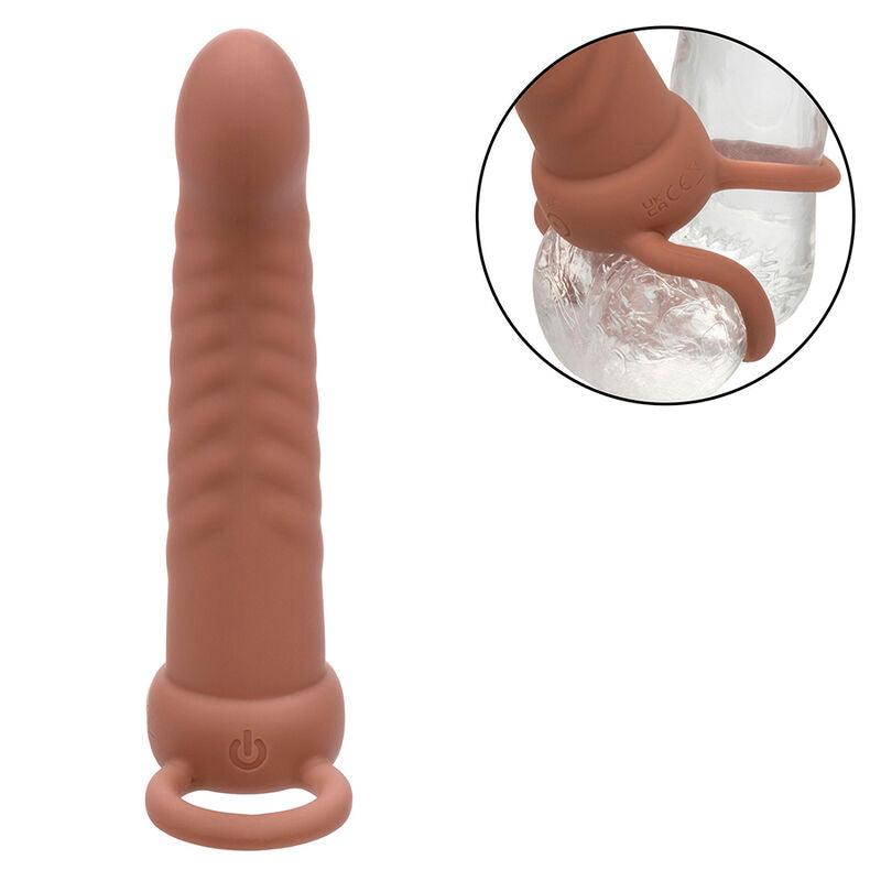 CALEXOTICS - MAXX DOBLE PENETRADOR ACANALADO 10 VIBRACIONES MULATO - Optelum