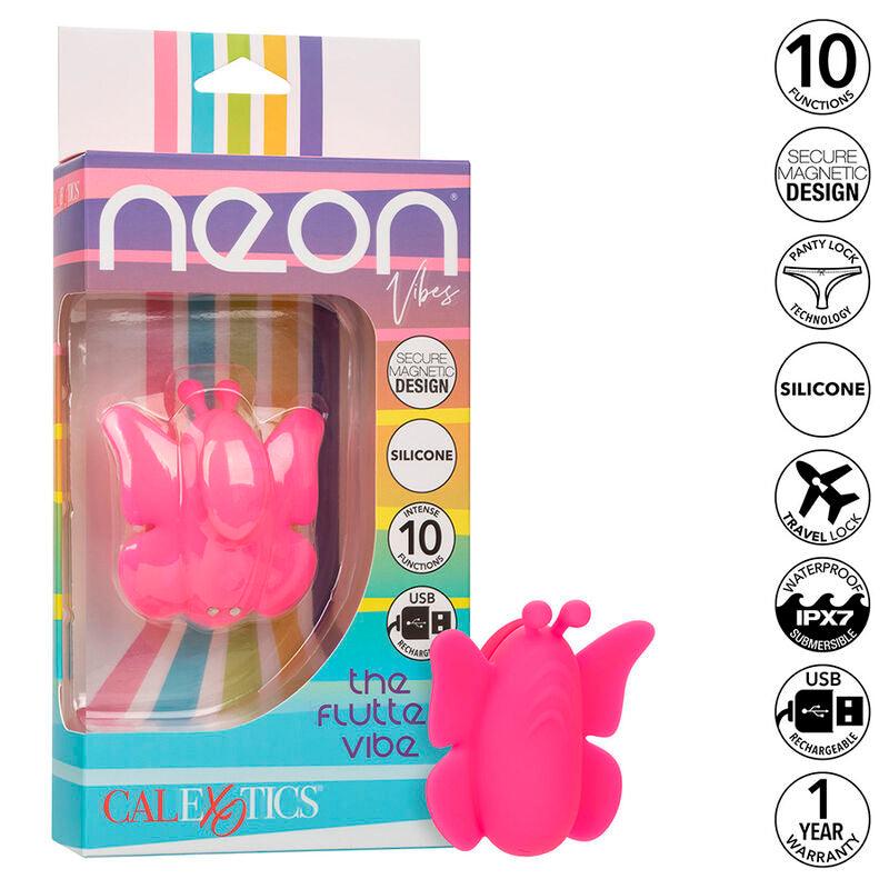 CALEXOTICS - NEON VIBES THE FLUTTER VIBE ESTIMULADOR 10 VIBRACIONES ROSA - Optelum