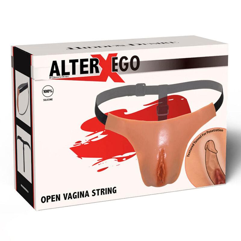 HIDDEN DESIRE - ALTER EGO TANGA VAGINA ABIERTA AJUSTABLE NATURAL - Optelum