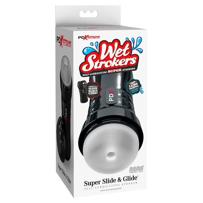 PDX EXTREME - SLIDE & GLIDE MASTURBADOR AUTOLUBRICANTE TRANSPARENTE - Optelum