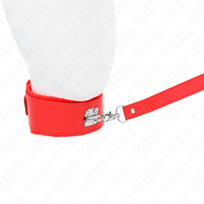 KINK - COLLAR CON CORREA 116 CM CON TACHUELAS PLATEADAS MODELO 4 ROJO AJUSTABLE 40-48 CM X 6 CM - Optelum