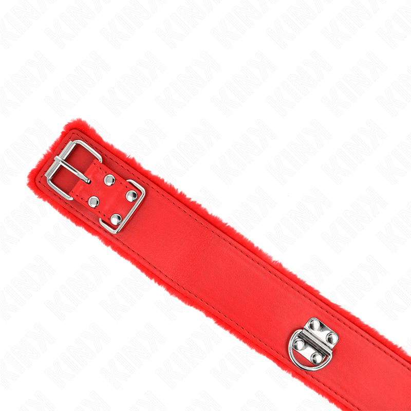 KINK - COLLAR CON CORREA 116 CM CON TACHUELAS PLATEADAS MODELO 4 ROJO AJUSTABLE 40-48 CM X 6 CM - Optelum