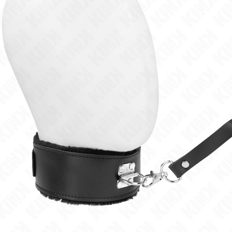 KINK - COLLAR CON CORREA 116 CM DE PIEL NEGRO AJUSTABLE 40-48 CM X 6 CM - Optelum
