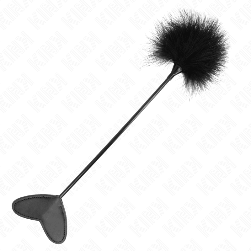KINK - PLUMAS PARA COSQUILLAS CON PALETA DE CORAZÓN 31 CM - Optelum