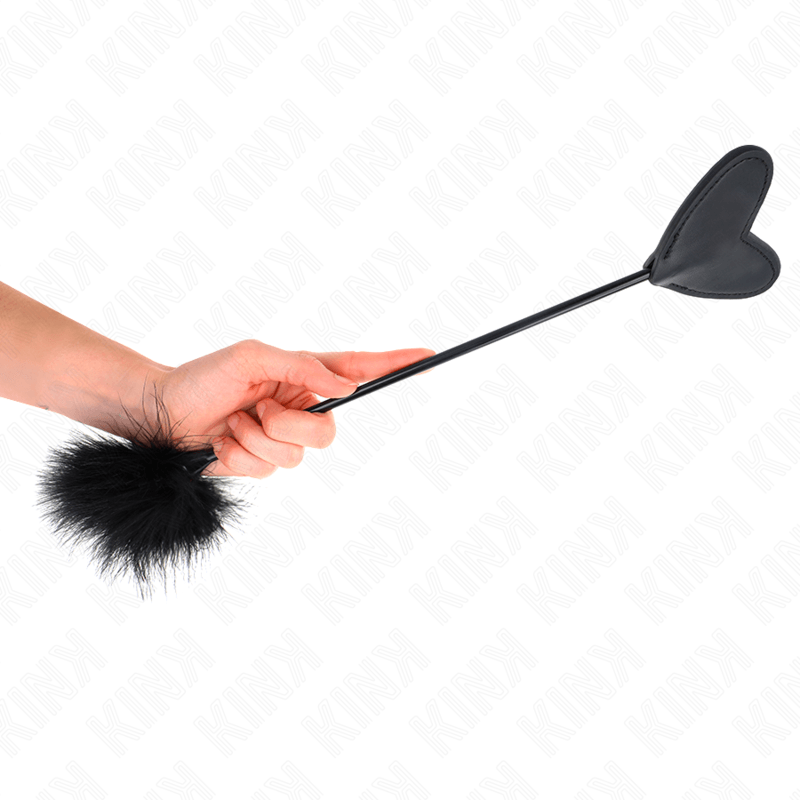 KINK - PLUMAS PARA COSQUILLAS CON PALETA DE CORAZÓN 31 CM - Optelum
