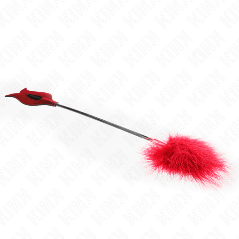 KINK - PLUMAS PARA COSQUILLAS CON PALETA FORMA DE ROSA 38 CM - Optelum