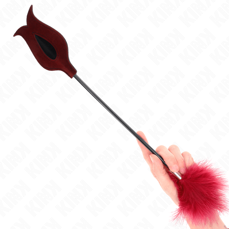 KINK - PLUMAS PARA COSQUILLAS CON PALETA FORMA DE ROSA 38 CM - Optelum