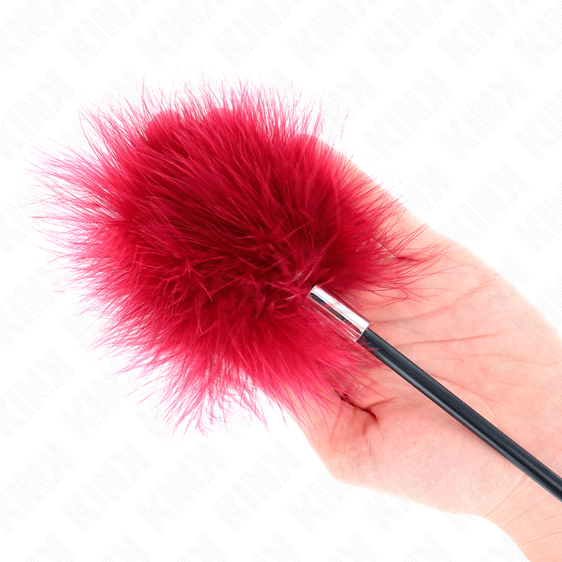 KINK - PLUMAS PARA COSQUILLAS CON PALETA FORMA DE ROSA 38 CM - Optelum