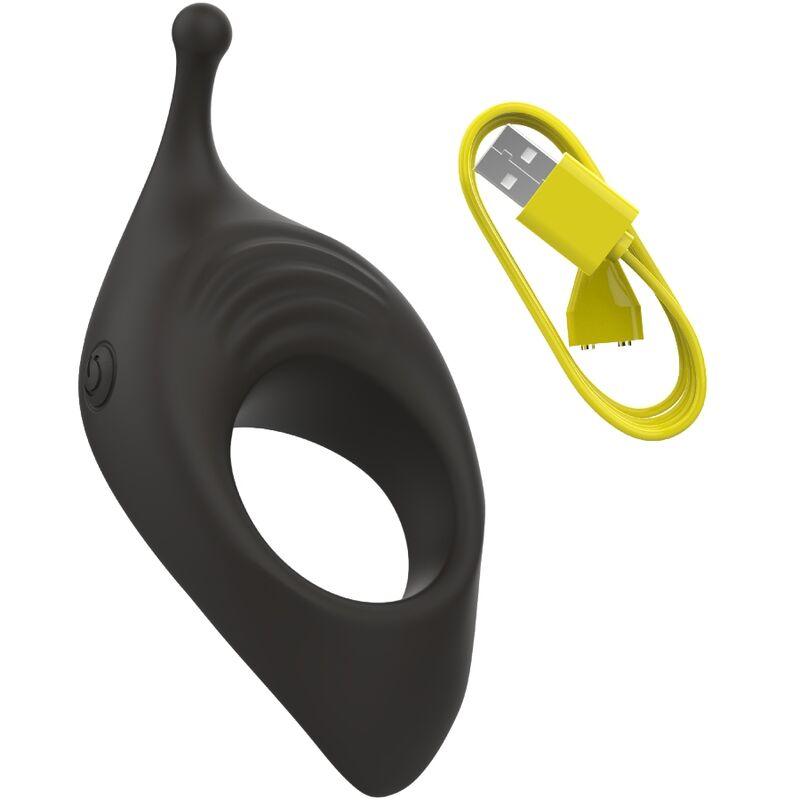 B SWISH - BCHARMED RHYTHM INFINITE DELUXE ANILLO PARA PENE 15 VIBRACIONES NEGRO - Optelum