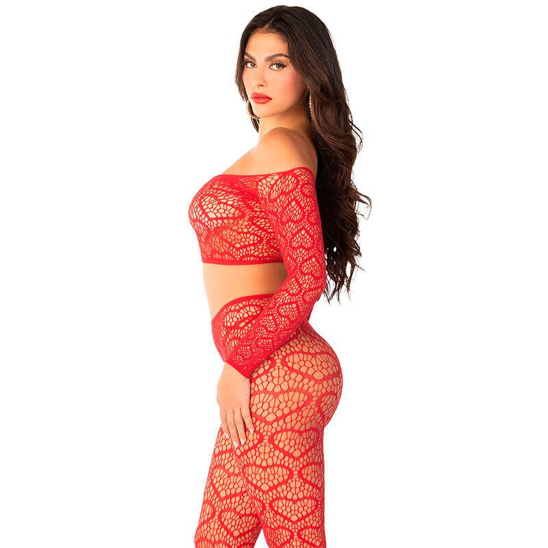 LEG AVENUE - CROP TOP + MEDIAS ROJO TALLA ÚNICA - Optelum