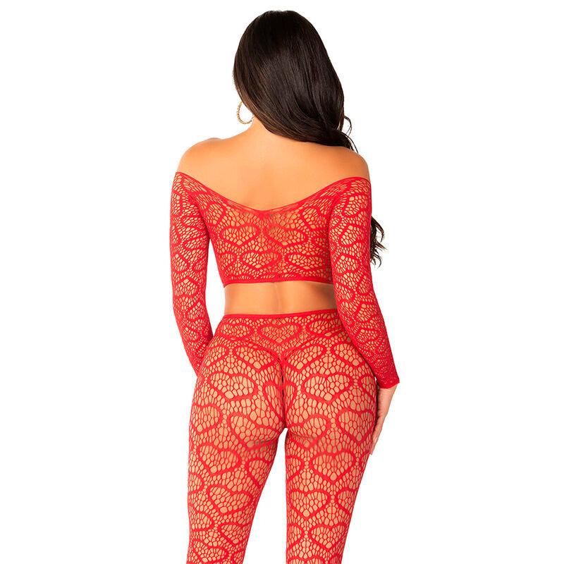 LEG AVENUE - CROP TOP + MEDIAS ROJO TALLA ÚNICA - Optelum
