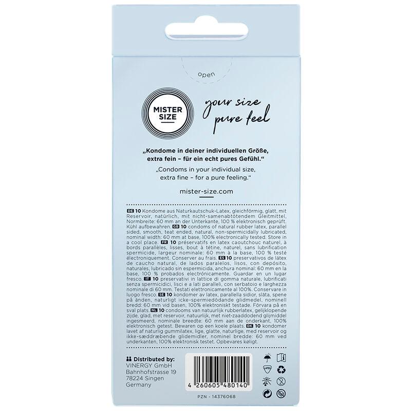 MISTER SIZE - PRESERVATIVOS TALLA XL 60 MM (10 UNIDADES) - Optelum