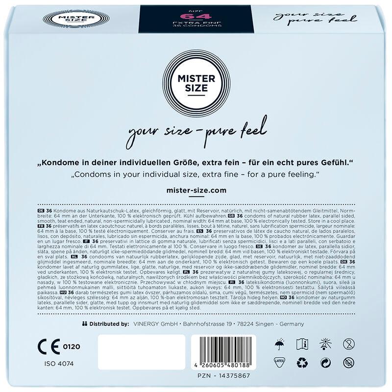 MISTER SIZE - PRESERVATIVOS TALLA XXL 64 MM (36 UNIDADES) - Optelum