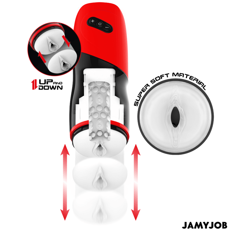JAMYJOB - XPEED MASTURBADOR VAGINA AUTOMÁTICO 5 MODOS DE EMPUJE Y EFECTO SONIDO - Optelum