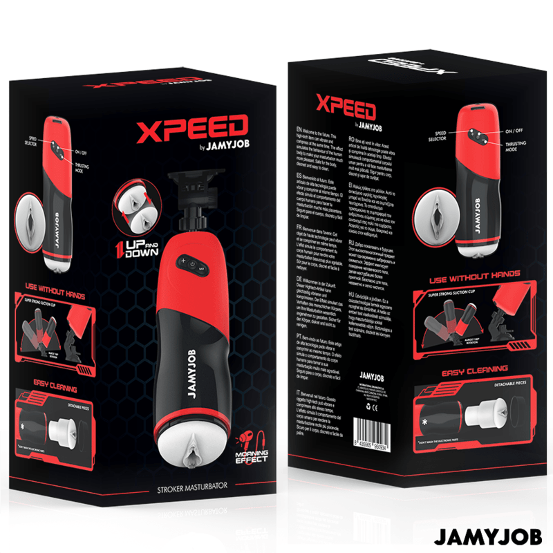JAMYJOB - XPEED MASTURBADOR VAGINA AUTOMÁTICO 5 MODOS DE EMPUJE Y EFECTO SONIDO - Optelum