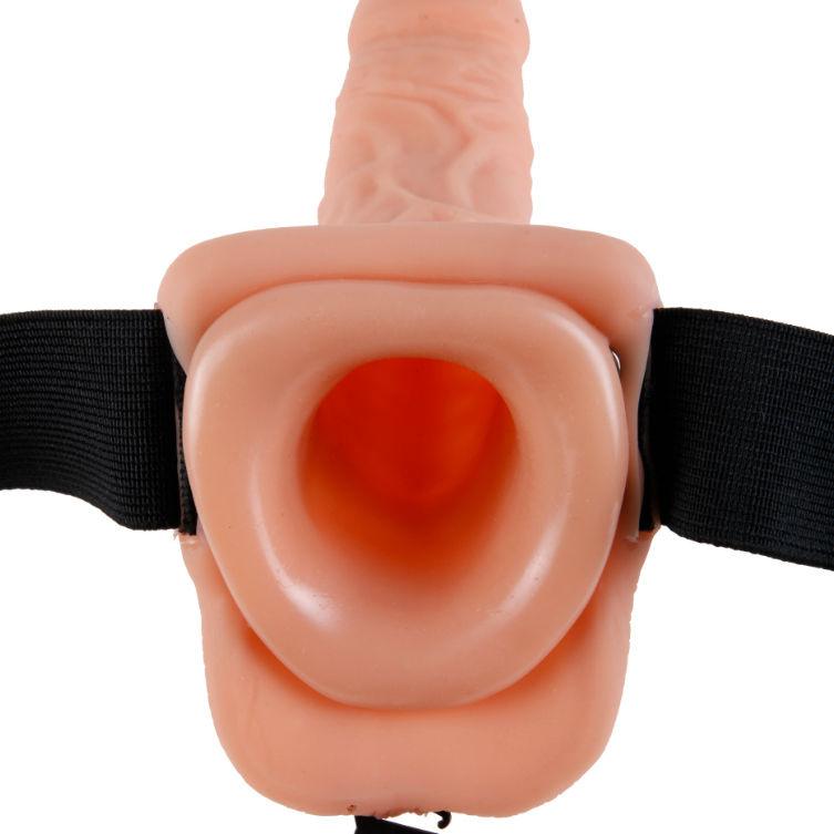 FETISH FANTASY SERIES - 9 HOLLOW STRAP-ON WITH BALLS 22.9CM NATURAL - Optelum