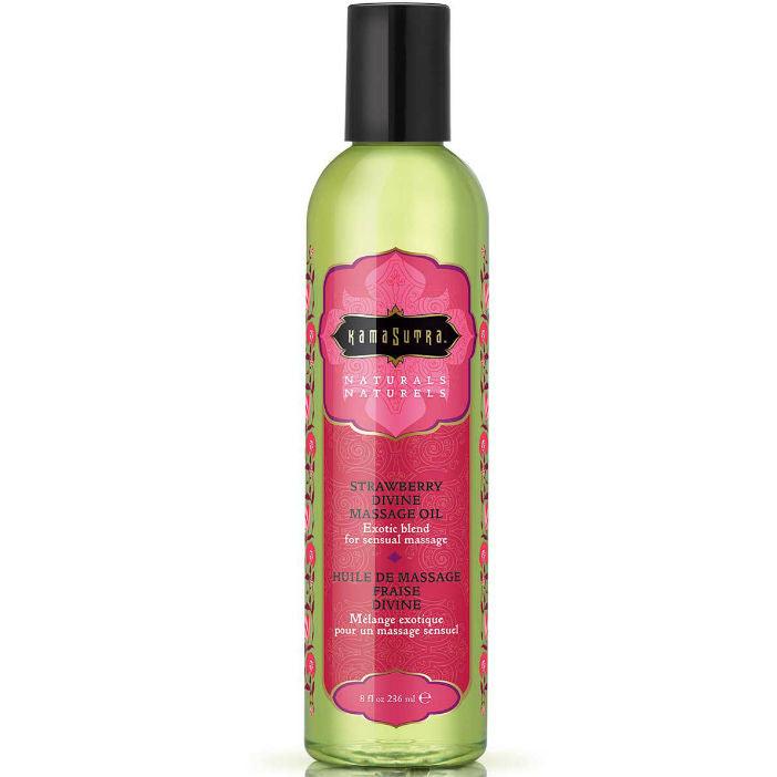 KAMASUTRA - NATURALS ACEITE DE MASAJE FRESA DIVINA 236ML - Optelum