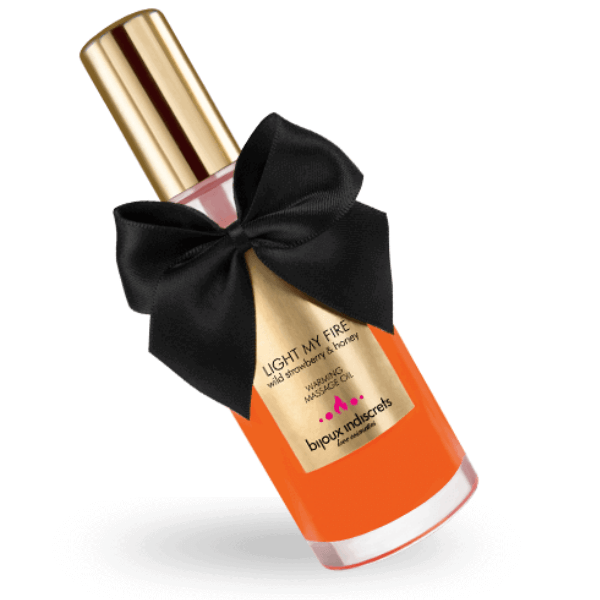 BIJOUX - ACEITE MASAJE EFECTO CALOR AROMA FRESA - Optelum