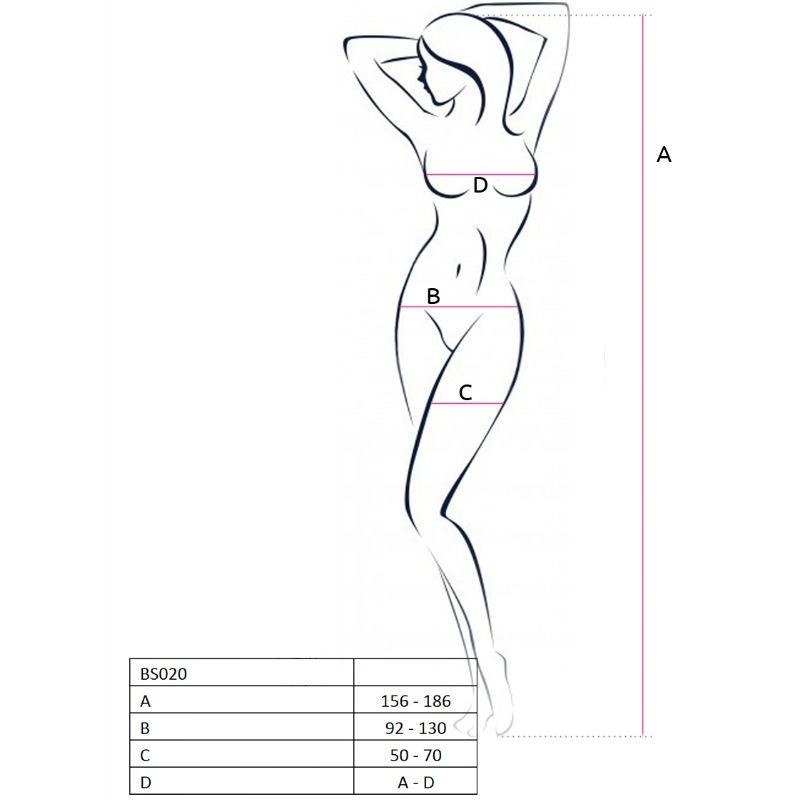 PASSION - WOMAN BS020 BODYSTOCKING NEGRO TALLA UNICA - Optelum