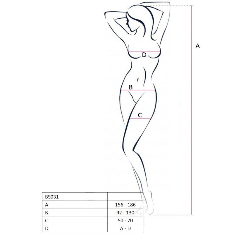 PASSION - WOMAN BS031 BODYSTOCKING BLANCO TALLA UNICA - Optelum