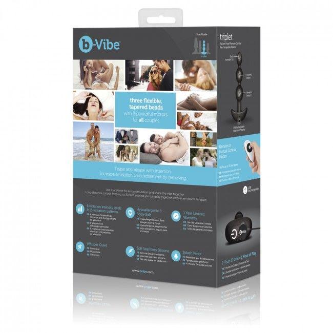 B-VIBE - TRIPLET ANAL CONTROL REMOTO BEADS NEGRO - Optelum
