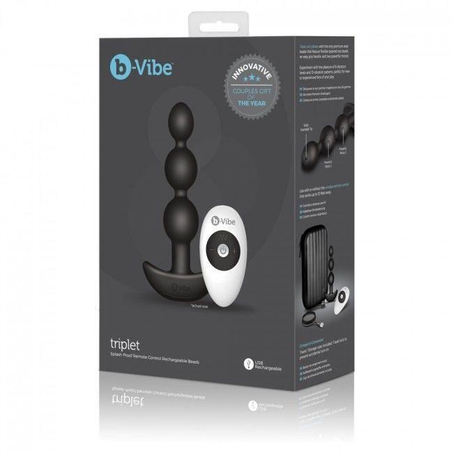 B-VIBE - TRIPLET ANAL CONTROL REMOTO BEADS NEGRO - Optelum